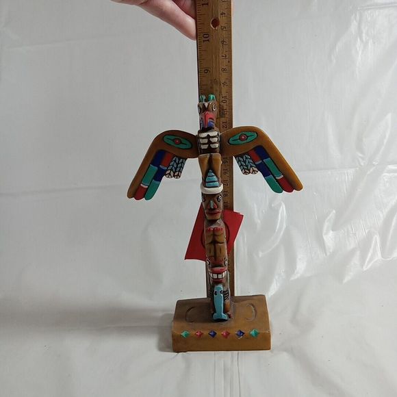 HS Quality Brann Hand Made Totem Pole Signed Numbered Vintage Tag Attached * - Picture 6 of 13
